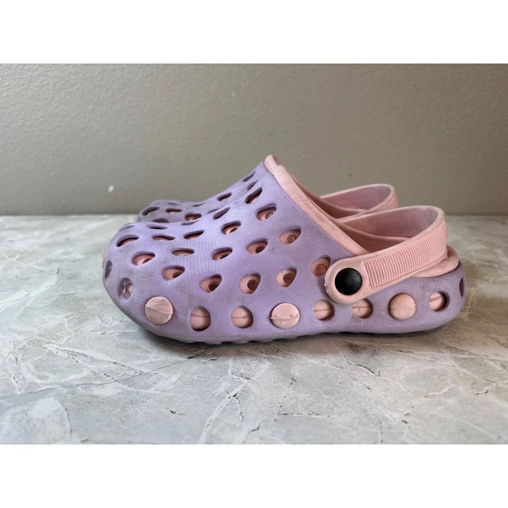 Kids‎ Purple Pink Foam Clogs Slip On Water Shoes HS-508 Size 38